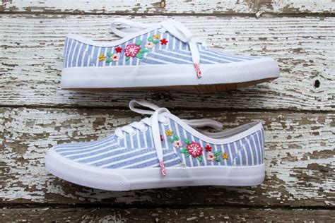 DIY Floral Embroidered Shoes