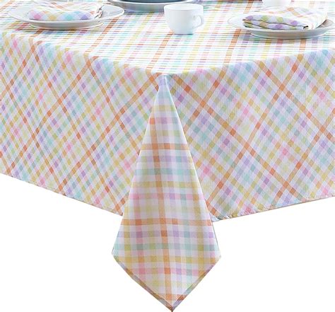 Amazon.com: Newbridge Sweet Gingham Easter and Spring Fabric Tablecloth - Pastel, Yellow, Green ...