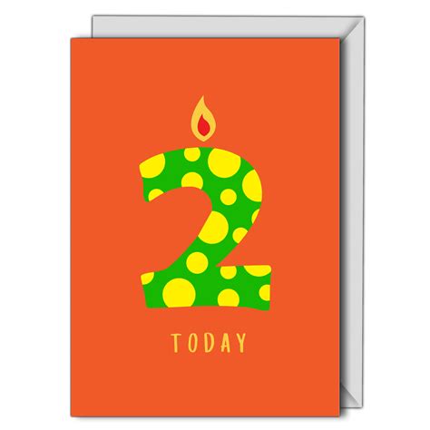 Personalised Cards and Gifts Online 2nd Birthday Card Number 2 Candle