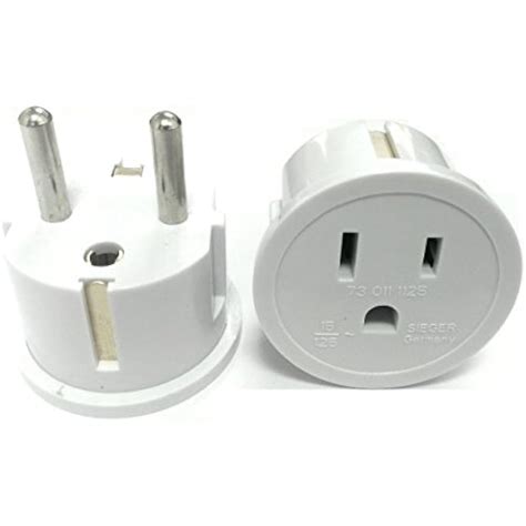 BA-4 Grounded European German Schuko Power Plug Adapter Adaptor ...