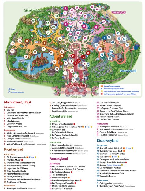 Stadtplan von Disneyland-Paris | Detaillierte gedruckte Karten von Disneyland-Paris, Frankreich ...