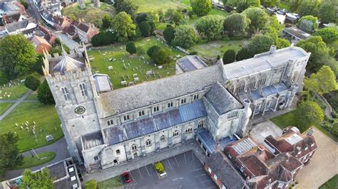 Christchurch Priory, view from drone - YouTube