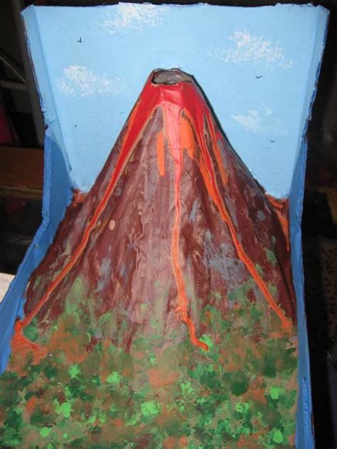 Homemade Exploding Volcano Model. Uses a removable plastic bottle, and has a cross-section ...