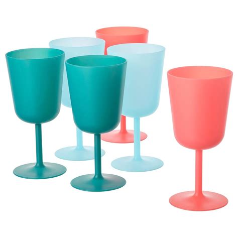UTEFEST Wine glass - mixed colors - IKEA | Plastic dinnerware ...