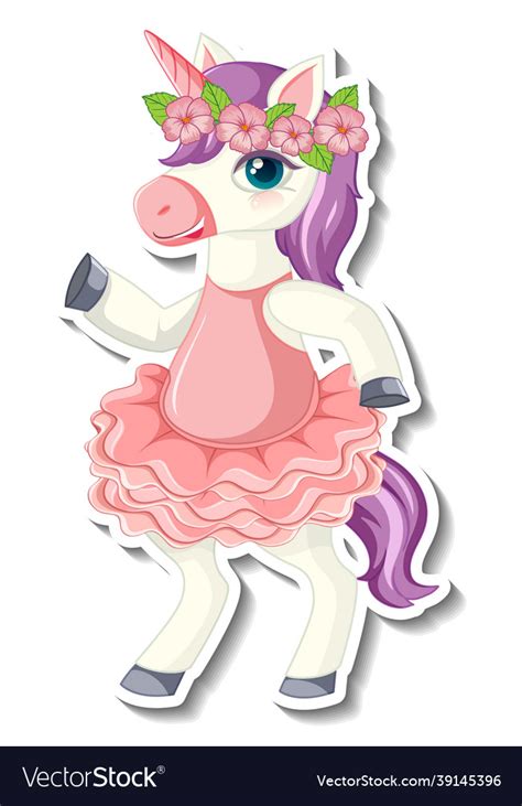 Cute unicorn stickers with a purple Royalty Free Vector