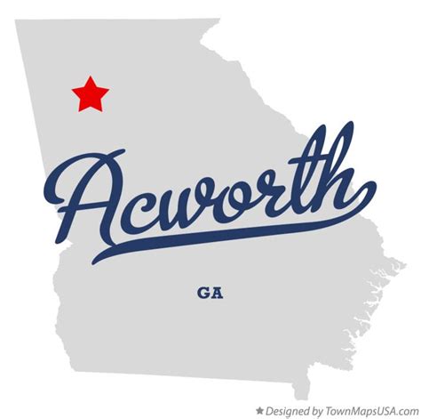 Map of Acworth, GA, Georgia