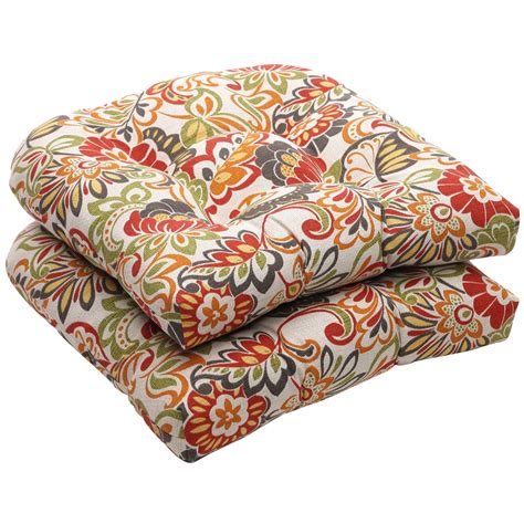 Outdoor Multicolored Floral Wicker Seat Cushions (Set of 2) - Free ...