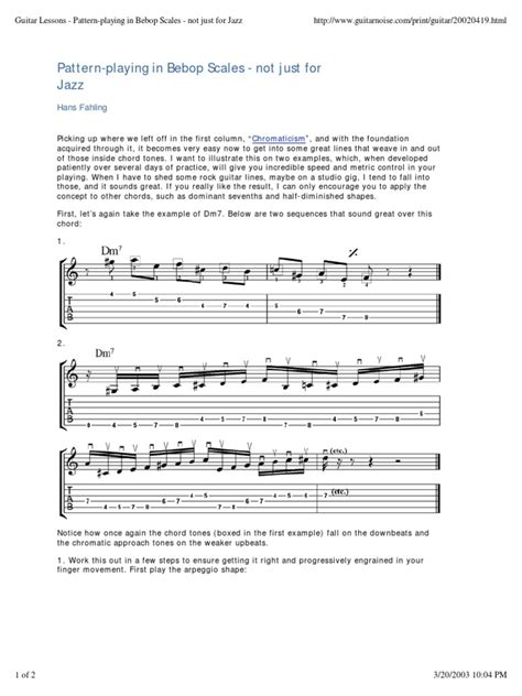 Pattern-Playing in Bebop Scales - Not Just For Jazz PDF | PDF | Chord ...