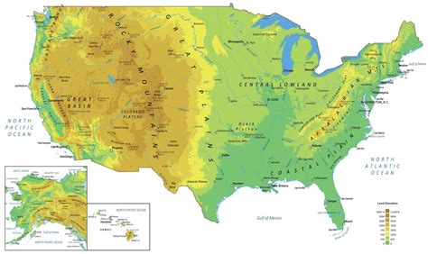 Map Of The United States With Landforms - Alyssa Marianna