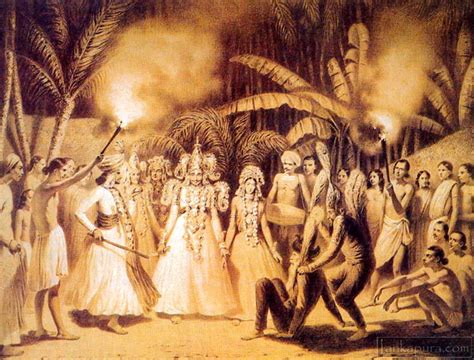 Traditional devil dance ritual in 1800s Sri Lanka