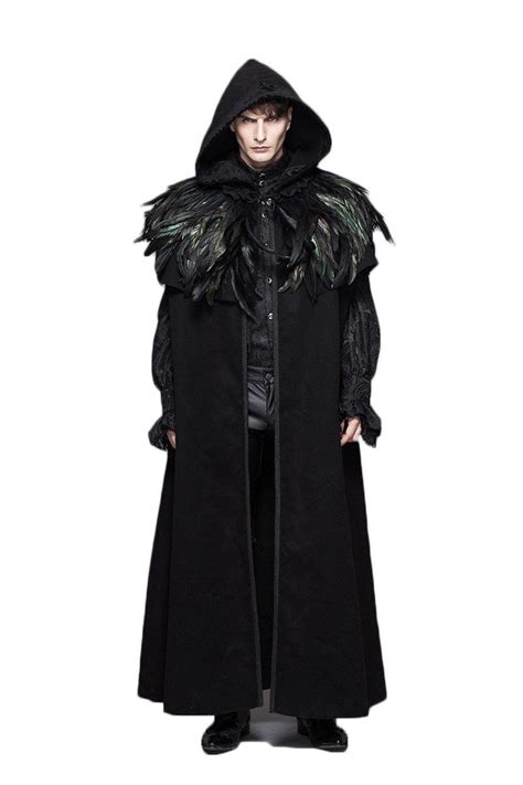 Feather Collared Cloak | Gothic fashion men, Fantasy fashion, Warlock costume