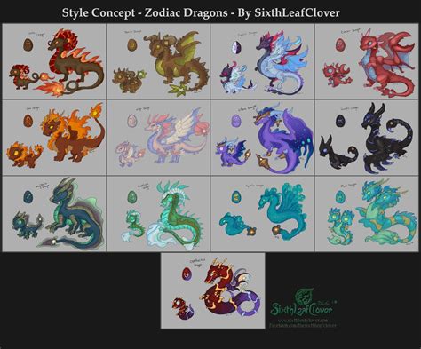 Stylized Zodiac Dragons by The-SixthLeafClover on deviantART | Dragon ...