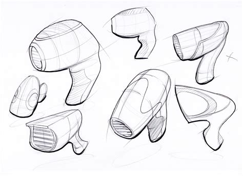 Hair-dryer sketches | Industrial design sketch, Interior design sketchbook, Design sketch