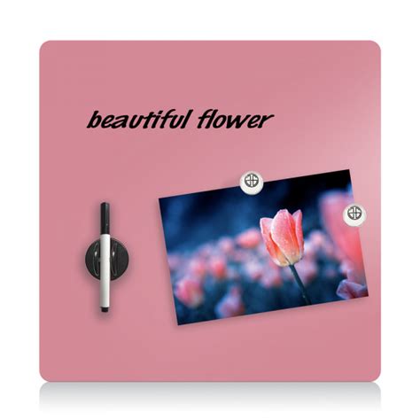 Magnetic Glass Dry Erase Board - 16"x16" - Pink| Toolots