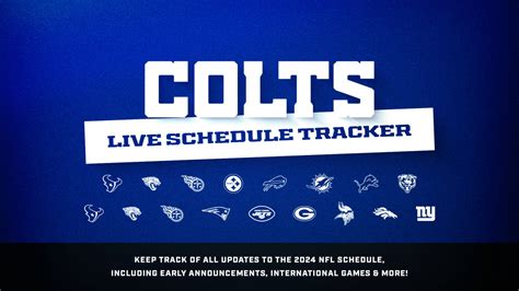 2024 Colts Schedule: Get the latest updates on the 2024 NFL schedule ...