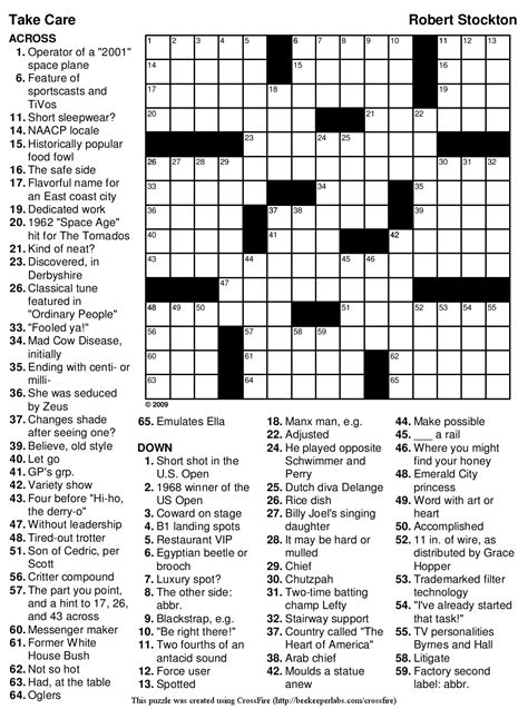 Free Printable Crossword Puzzle Maker With Answer Key - Free Printable