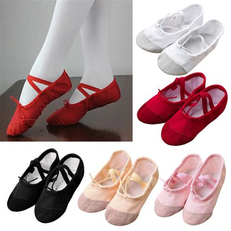 Baby Shoes girl Canvas Ballet Pointe Shoes Fitness Gymnastics Slippers ...