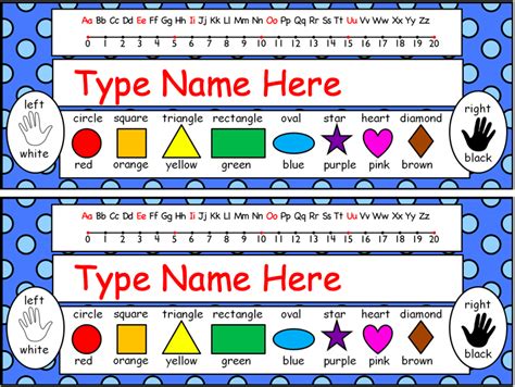 Free Editable Nameplates for Kindergarten - Made By Teachers