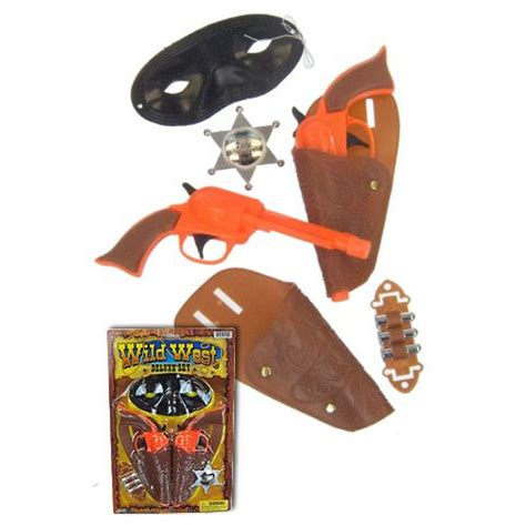 Cowboy Guns Wild West Set : Orange Plastic : Toy Western Pistol