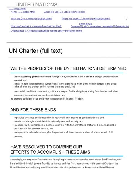 UN Charter (Full Text) - United Nations | PDF | United Nations General ...