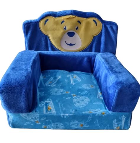 BUILD-A-BEAR BAB SOFA Chair Bed Pull Out Bed Chaise Couch Blue Flight ...