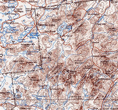 Adirondack High Peaks Topographic Map - North Carolina Map