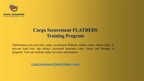 PPT - Cargo Securement FLATBEDS Training Program PowerPoint Presentation - ID:11828320