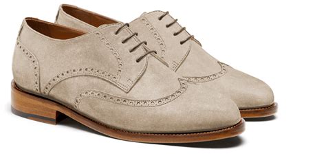 Full Brogue shoes - beige suede | Sumissura