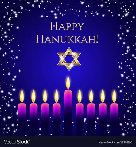 Postcard for festival of lights hanukkah Vector Image