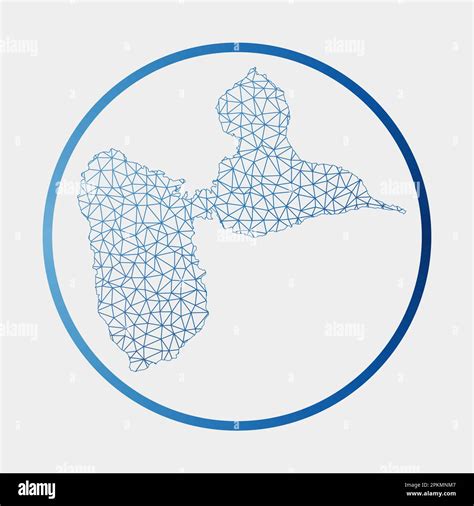 Basse-Terre Island icon. Network map of the island. Round Basse-Terre ...