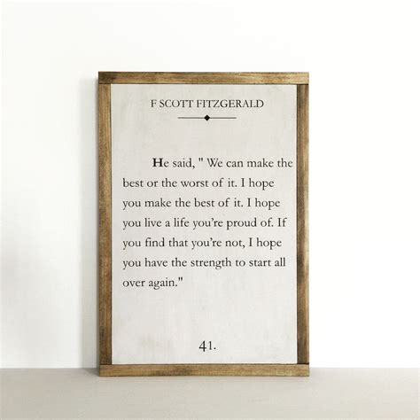 Book page sign, quote sign, literary quote, nursery decor, library decor, large sign, fitzgerald ...