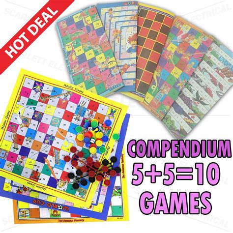 Combo Classic Board Game Compendium 10 In 1 Game Set For Family Board ...