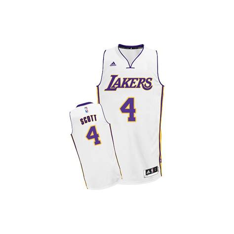 Men's Los Angeles Lakers Byron Scott Swingman White Alternate Adidas Jersey