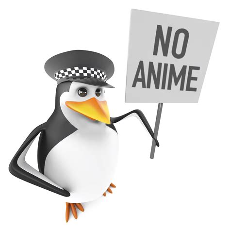 The "No Anime" penguin (without sunglasses) : r/NoAnimePolice