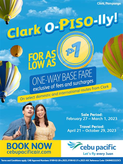 Cebu Pacific Piso Fare Promo for Clark hub (February 27, 2023) - Cebu ...