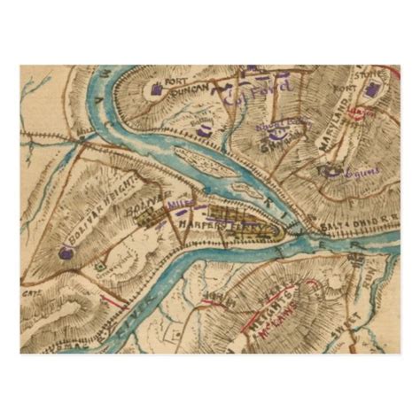 Vintage Harpers Ferry Civil War Map (1862) Postcard | Zazzle.com