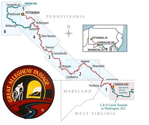 Great Allegheny Passage Trail Map