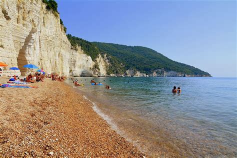 HD wallpaper: beach, bathers, sea, sand, rock, umbrellas, costa, vignanotica | Wallpaper Flare