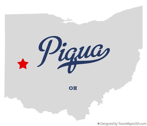 Map of Piqua, OH, Ohio