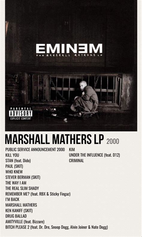 marshall mathers lp | Eminem poster, Eminem album covers, Eminem songs