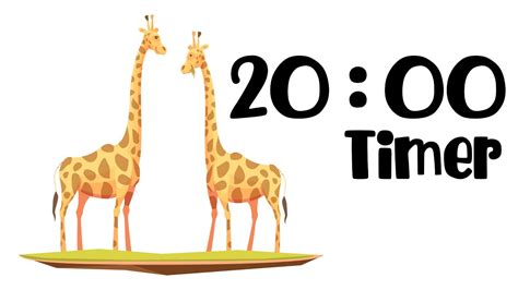 20 minute timer for kids - Giraffes - Simple No distractions (Countdown with soft music and ...