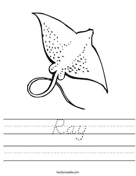 Ray Worksheet - D'Nealian - Twisty Noodle