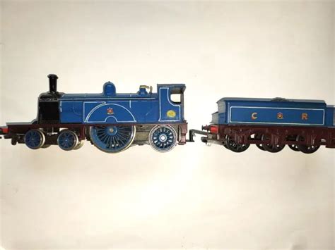 TRIANG HORNBY R553 Caledonian Railways blue 4-2-2 Loco 123 and Tender ...