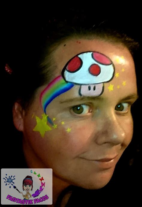 Super Mario Facepainting. mushroom with rainbow. Could be altered to ...