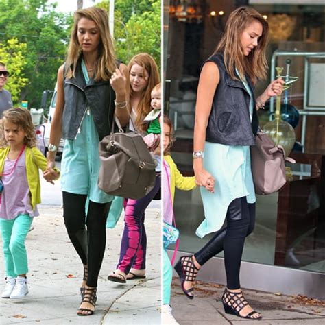 Jessica Alba Wearing Mint Top | POPSUGAR Fashion