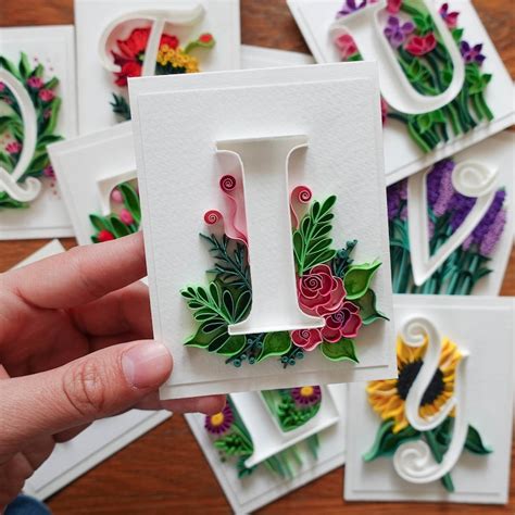 Mini Cards Handmade Letters Alphabet Paper Quilling - Etsy