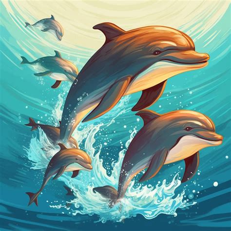 Premium AI Image | a poster of dolphins that has the words dolphins on it