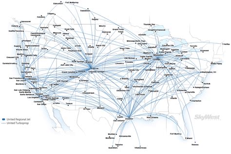 United Airlines Domestic Route Map