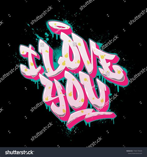 Love You Font Old School Graffiti Stock Vector (Royalty Free) 1704176929 | Shutterstock