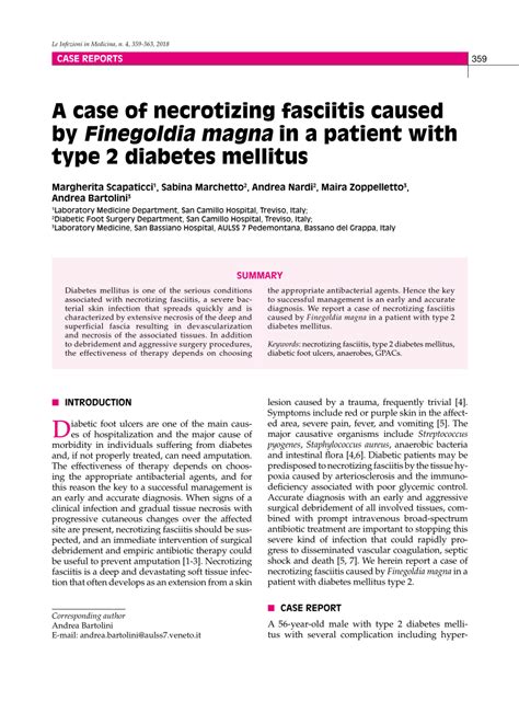 (PDF) A case of necrotizing fasciitis caused by Finegoldia magna in a patient with type 2 ...